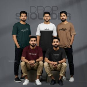Waffle Drop Shoulder T-shirt 5 pcs