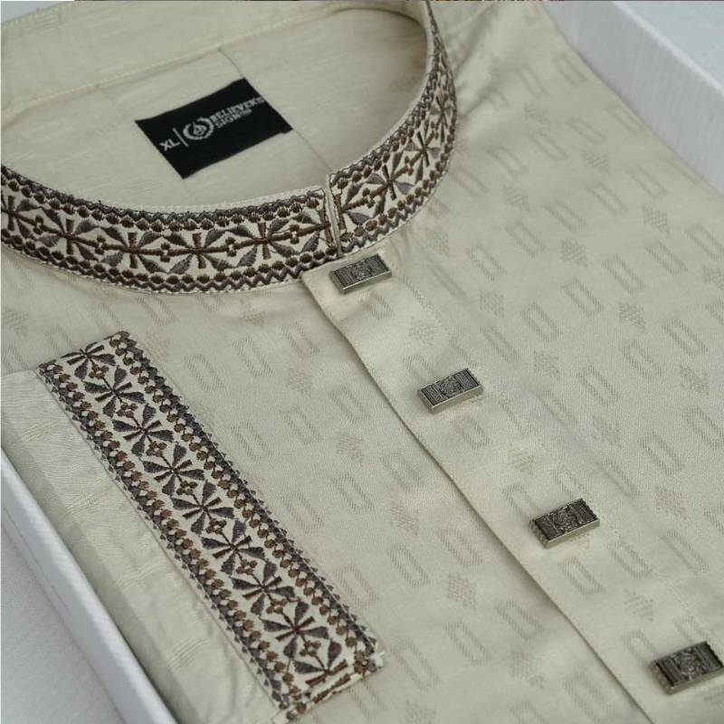 Premium Cotton Panjabi Cream - 902